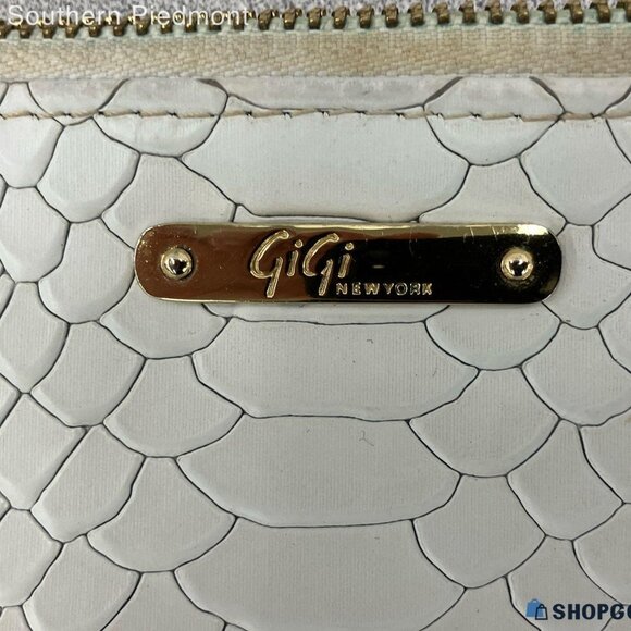 Gigi New York All In One Python-Embossed Clutch Bag large 13.5 x 9 - Picture 3 of 6